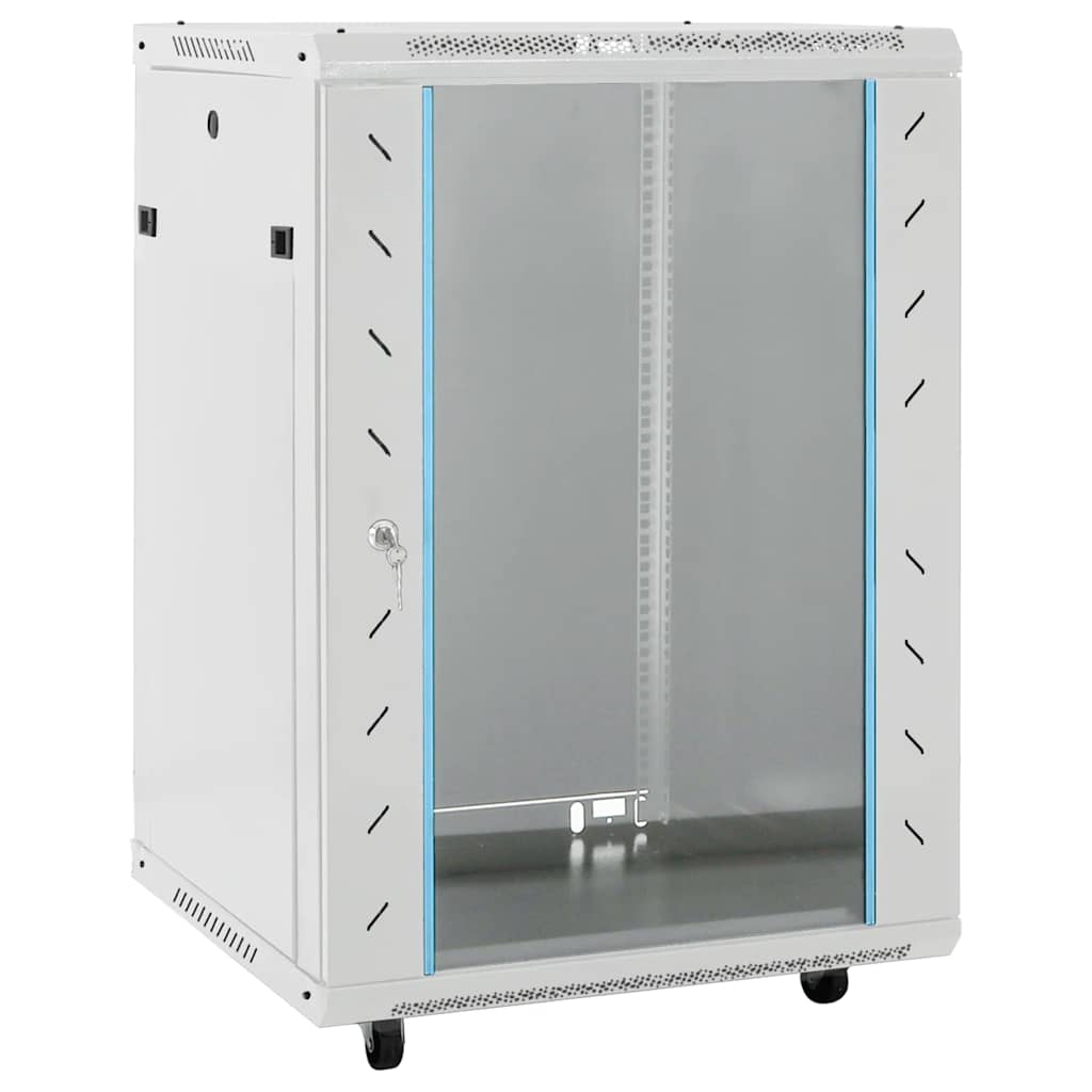 vidaXL Nettverksskap 15U 19" IP20 grå 60x45x86 cm