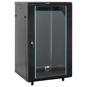 vidaXL 18U serverikapp, 19" IP20, must, 60 x 60 x 100 cm