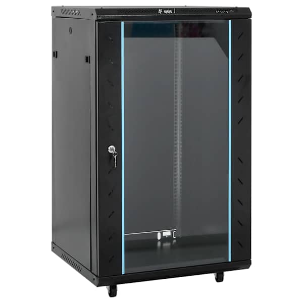 vidaXL 18U serverikapp, 19" IP20, must, 60 x 60 x 100 cm