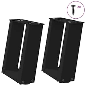 Noge za klubsko mizico v obliki črke U, 2 kosa, črne, 30 x (30-31) cm, jeklo