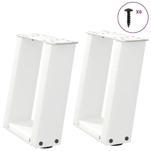 Nohy konferenčního stolku ve tvaru U, 2 ks, bílé, 30 x (30-31) cm, ocel - obrázek 1