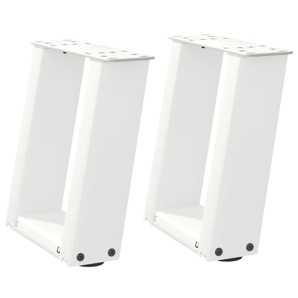 vidaXL Salontafelpoten 2 st U-vormig 30x(30-31) cm staal wit afbeelding