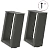 vidaXL kohvilaua jalad U-kujulised 2 tk, antratsiithall, 30 x (30-31) cm, teras