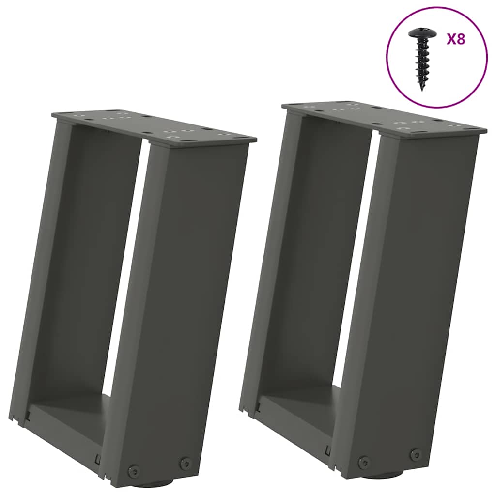 vidaXL Nohy konferenčního stolku ve tvaru U 2 ks antracit 30x(30-31)cm