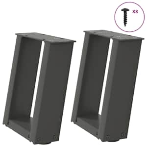 Noge za klubsko mizico v obliki črke U 2 kosa antracit 30 x (30-31) cm jeklo