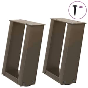 vidaXL kohvilaua jalad U-kujulised 2 tk, naturaalne teras, 30 x (30-31) cm, teras