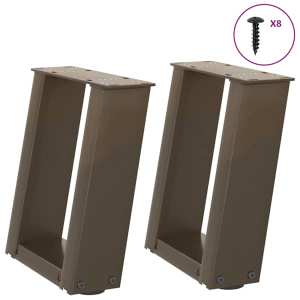 vidaXL kohvilaua jalad U-kujulised 2 tk, naturaalne teras, 30 x (30-31) cm, teras