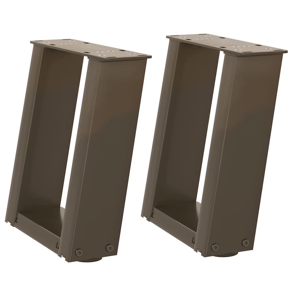 vidaXL Salontafelpoten 2 st U-vormig 30x(30-31) cm staal naturel afbeelding
