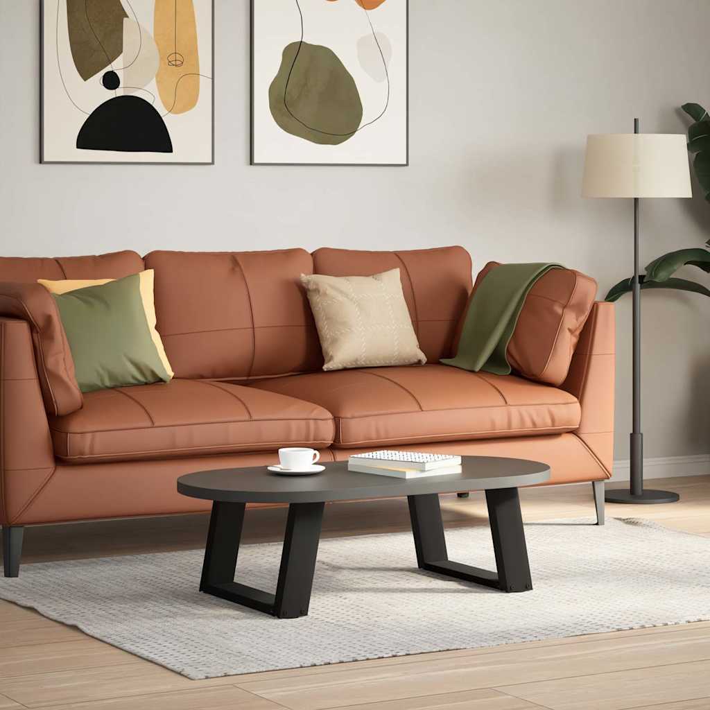 Thumbnail - vidaXL Couchtischbeine U-Form 2 Stk. Schwarz 40x(30-31) cm Stahl