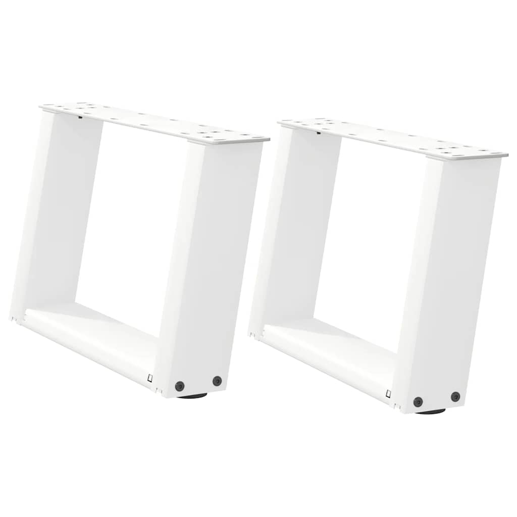 vidaXL Salontafelpoten 2 st U-vormig 40x(30-31) cm staal wit afbeelding