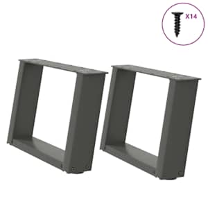 Nohy konferenčního stolku ve tvaru U 2 ks antracitové 40 x (30-31) cm ocelové - obrázek 1