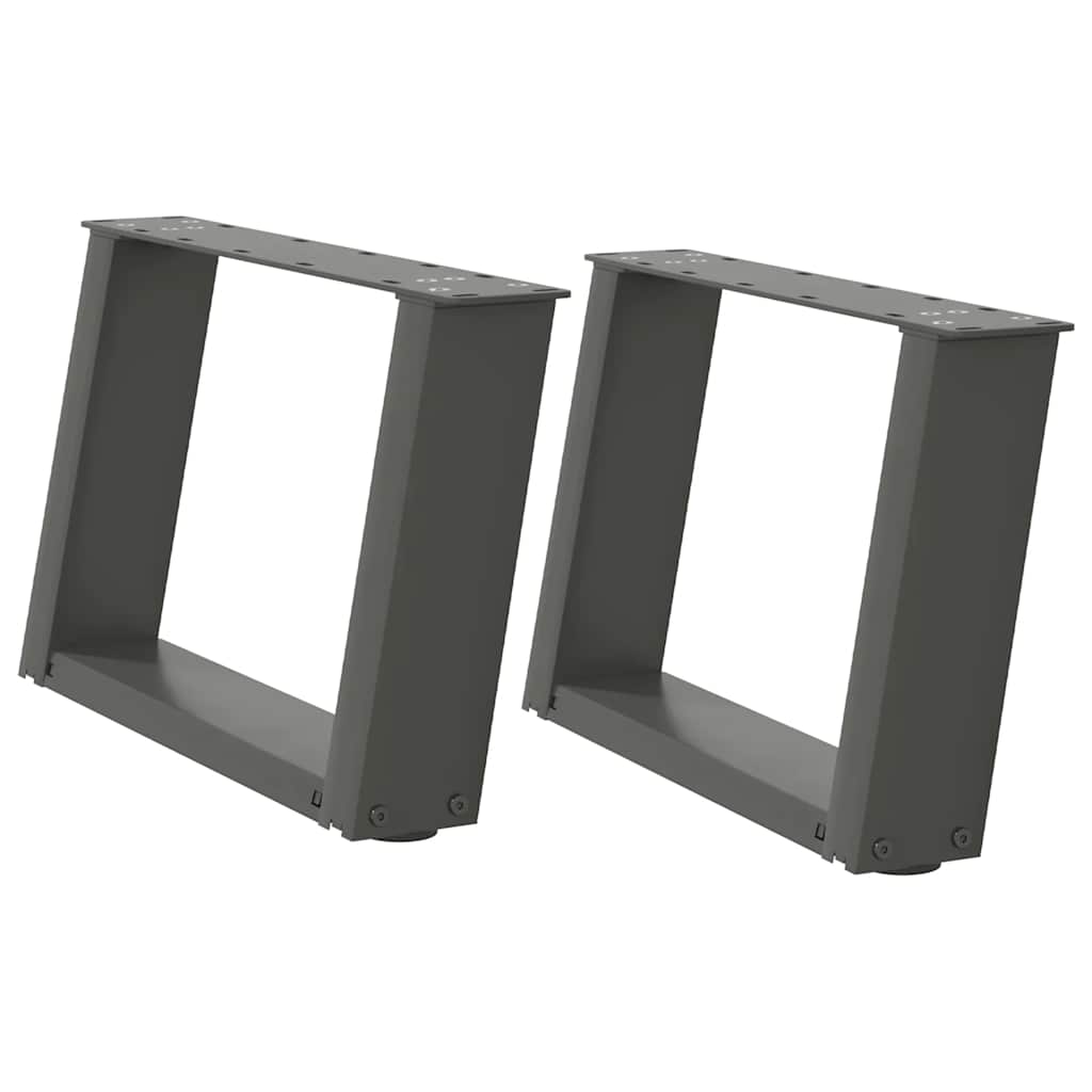 vidaXL Salontafelpoten 2 st U-vormig 40x(30-31) cm staal antraciet afbeelding