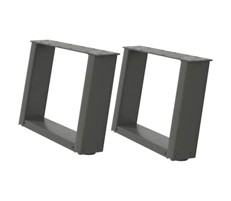 vidaXL Couchtischbeine U-Form 2 Stk. Anthrazit 40x(30-31) cm Stahl