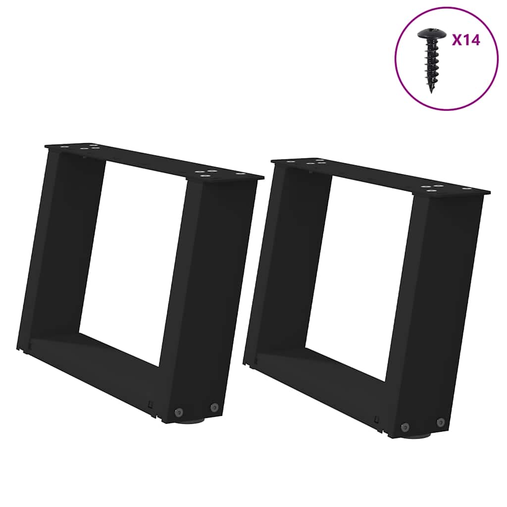 vidaXL Nohy konferenčního stolku ve tvaru U 2 ks černé 50x(30-31) cm