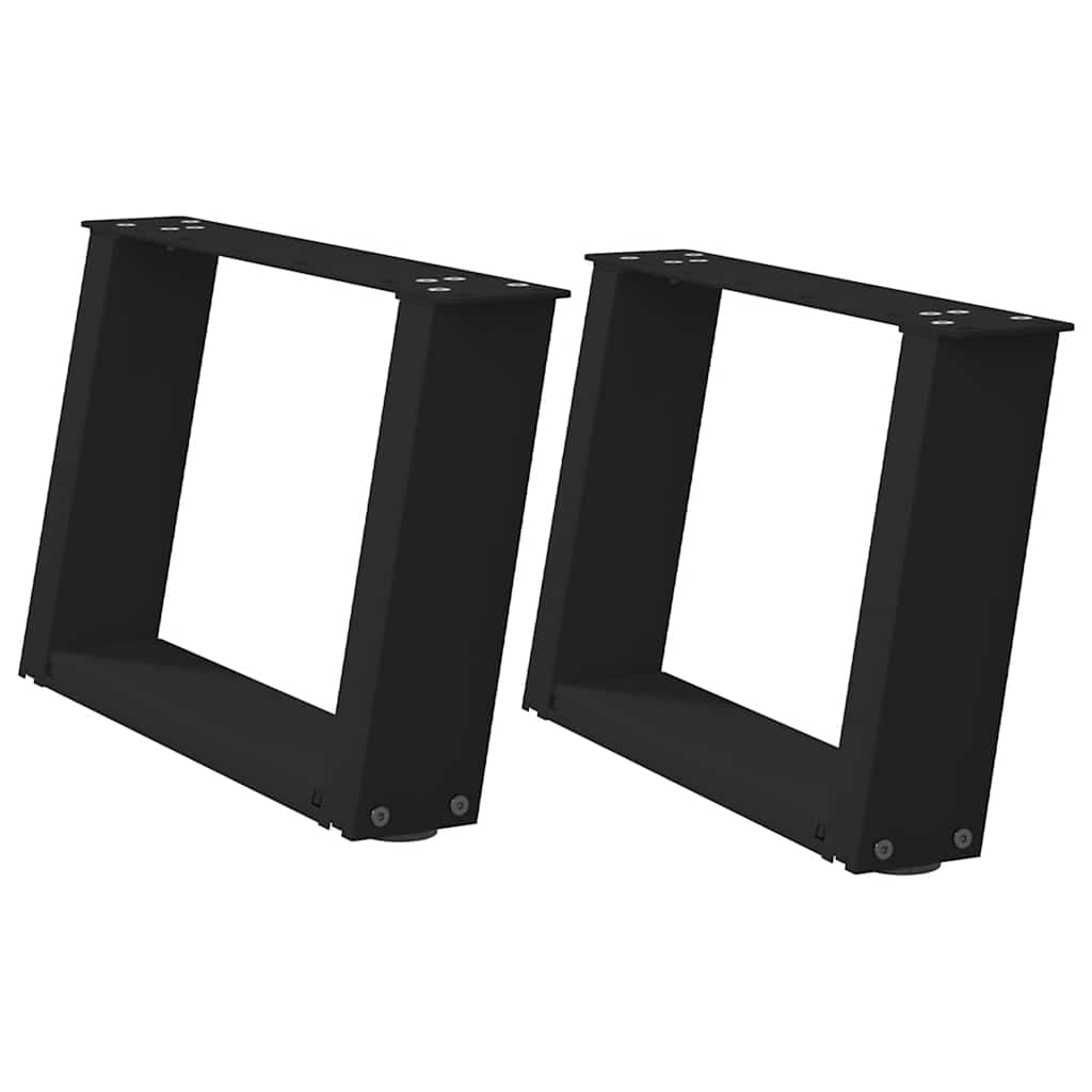 vidaXL Sohvapöydän jalat U-muotoiset 2 kpl musta 50x(30-31) cm teräs