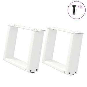 Nohy konferenčního stolku ve tvaru U, 2 ks, bílé, 50 x (30-31) cm, ocel - obrázek 1