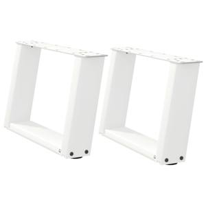 Nohy konferenčního stolku ve tvaru U, 2 ks, bílé, 50 x (30-31) cm, ocel - obrázek 2