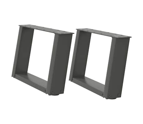 vidaXL Noge za klub stolić U-oblik 2 kom antracit 50 x (30-31) cm čelik