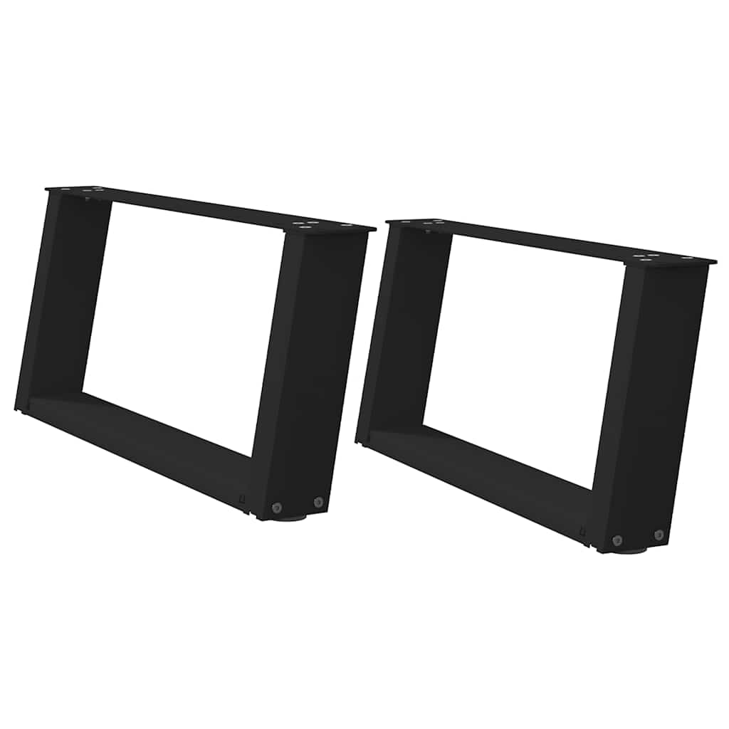 vidaXL Sohvapöydän jalat U-muotoiset 2 kpl Musta 60x(30-31) cm