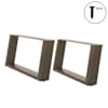 vidaXL kohvilaua jalad U-kujulised 2 tk, naturaalne teras, 60 x (30&ndash;31) cm, teras