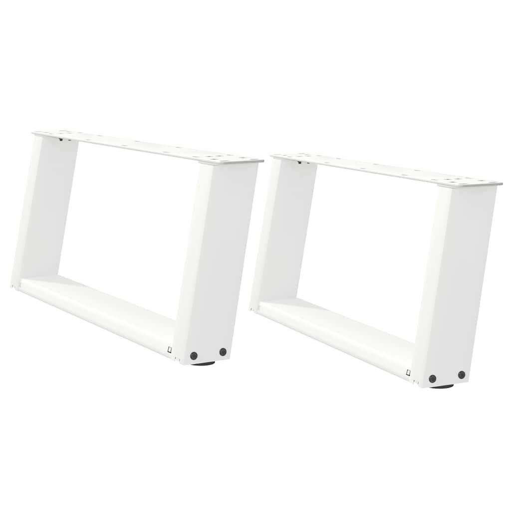 vidaXL Salontafelpoten 2 st U-vormig 70x(30-31) cm staal wit afbeelding