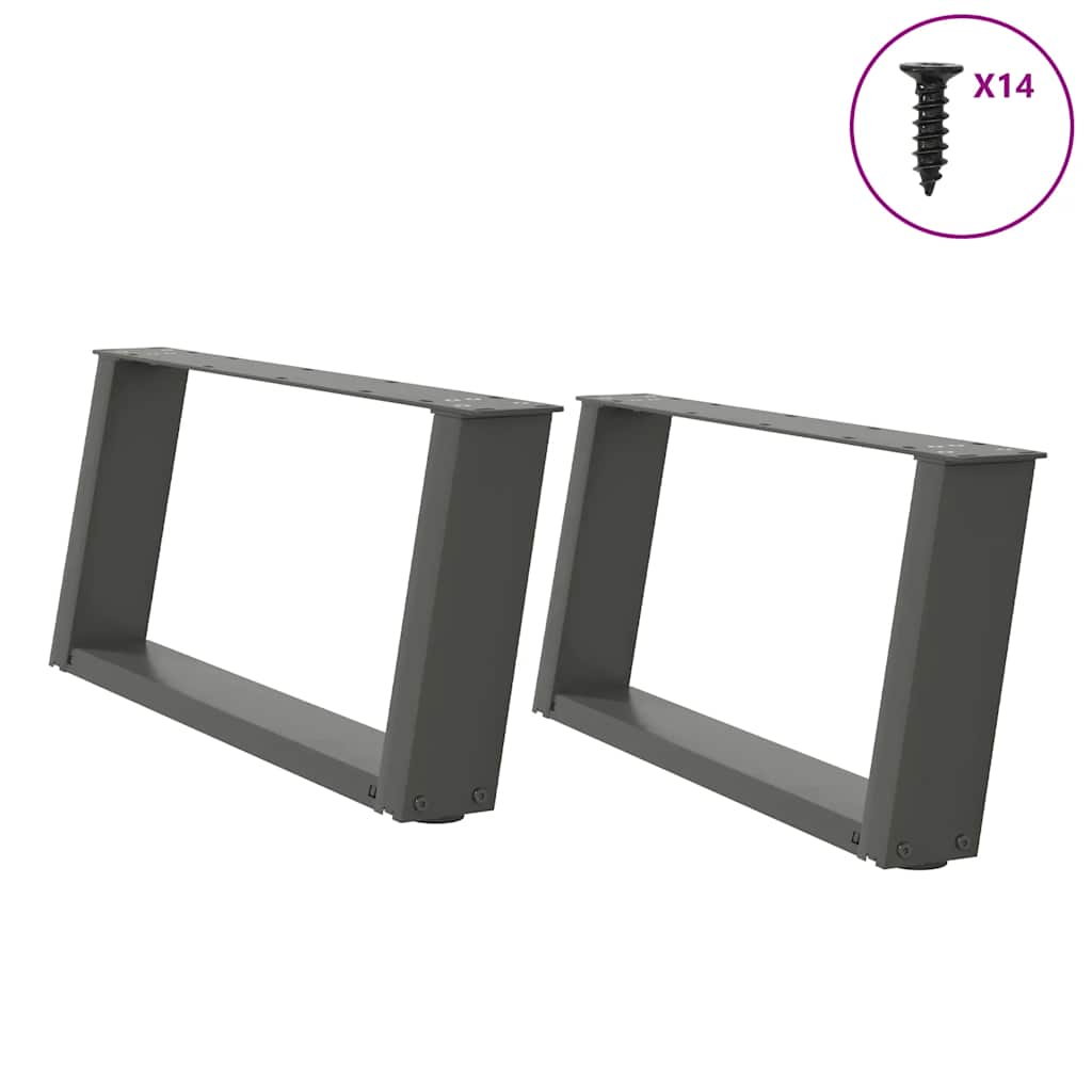 vidaXL Nohy konferenčního stolku ve tvaru U 2 ks antracit 70x(30-31)cm