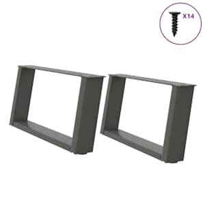 Nohy konferenčního stolku ve tvaru U 2 ks antracitové 70 x (30-31) cm ocelové - obrázek 1