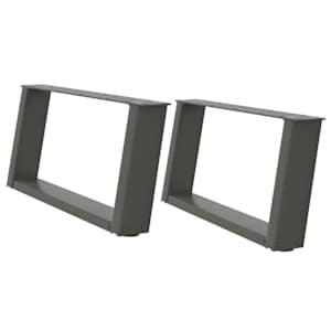Nohy konferenčního stolku ve tvaru U 2 ks antracitové 70 x (30-31) cm ocelové - obrázek 2