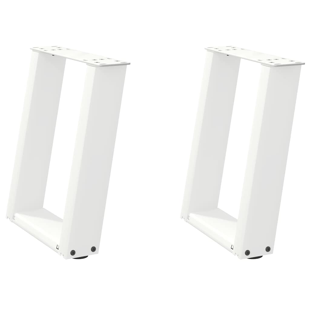 vidaXL Salontafelpoten 2 st U-vormig 28x(42-43) cm staal wit afbeelding