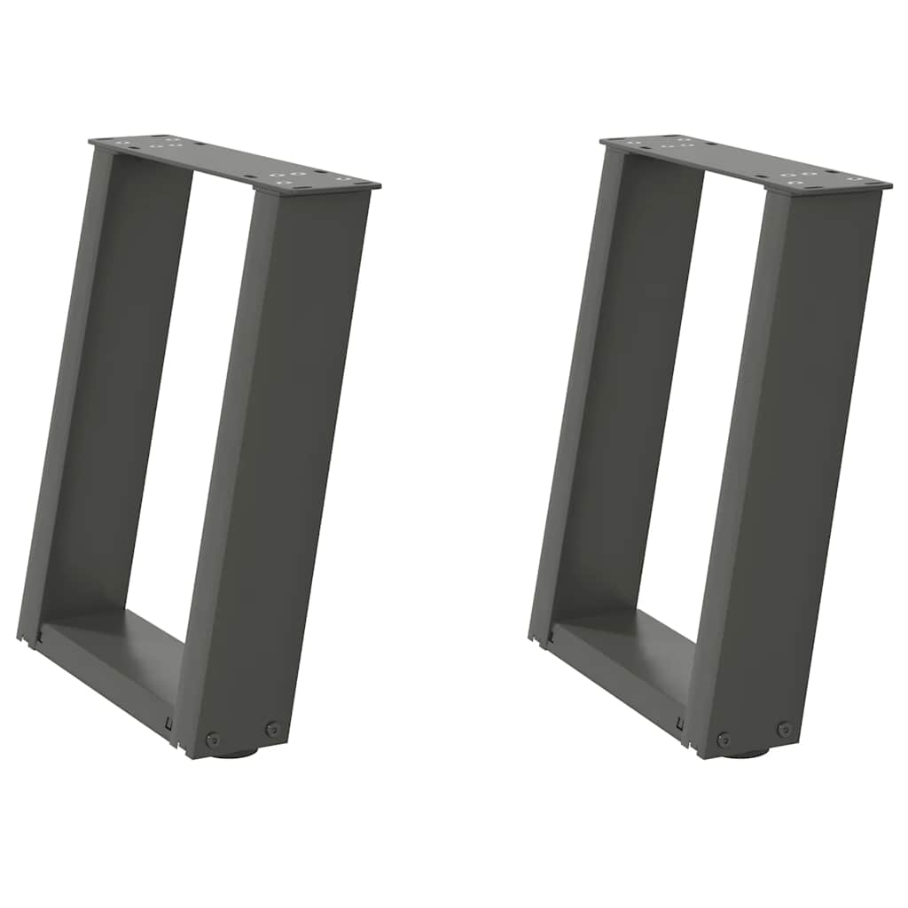 vidaXL Salontafelpoten 2 st U-vormig 28x(42-43) cm staal antraciet afbeelding