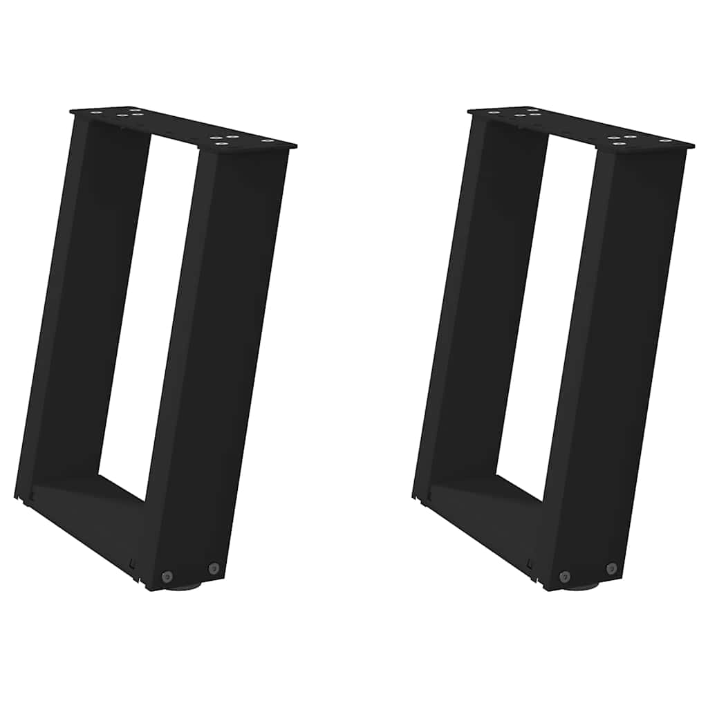 Thumbnail - vidaXL Couchtischbeine U-Form 2 Stk. Schwarz 38x(42-43) cm Stahl
