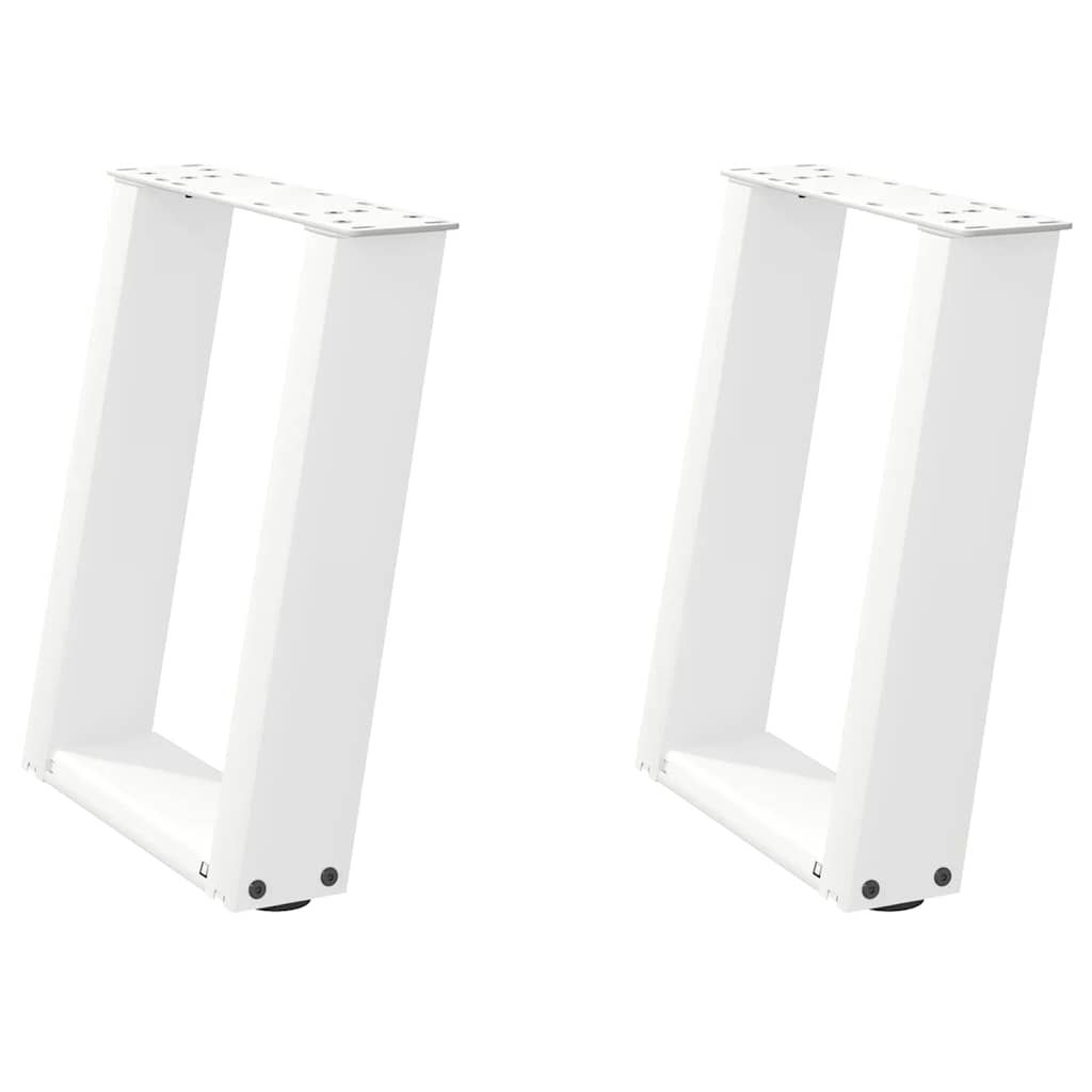 Thumbnail - vidaXL Couchtischbeine U-Form 2 Stk. Weiß 38x(42-43) cm Stahl