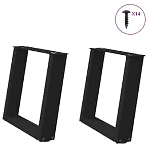 Noge za klubsko mizico v obliki črke U, 2 kosa, črne, 50 x (42-43) cm, jeklo