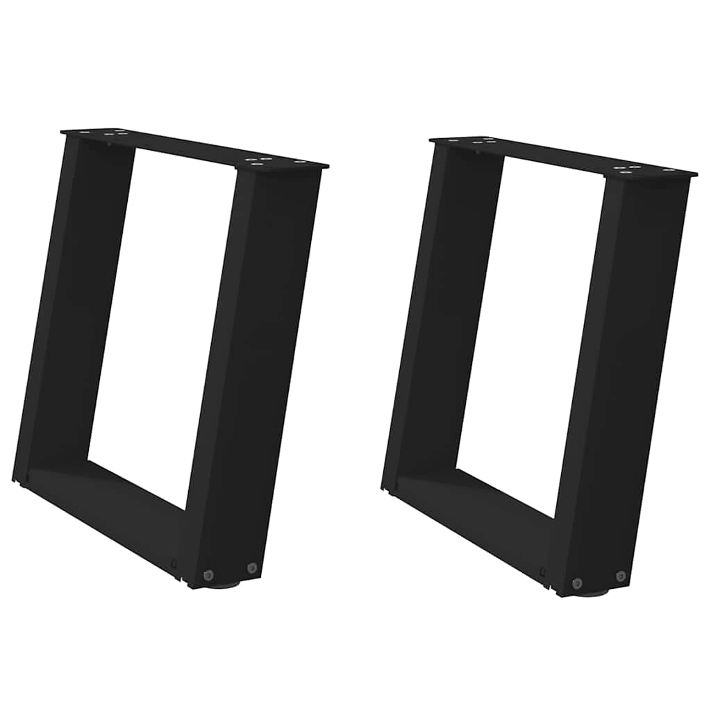 vidaXL Sohvapöydän jalat U-muotoiset 2 kpl musta 50x(42-43) cm teräs