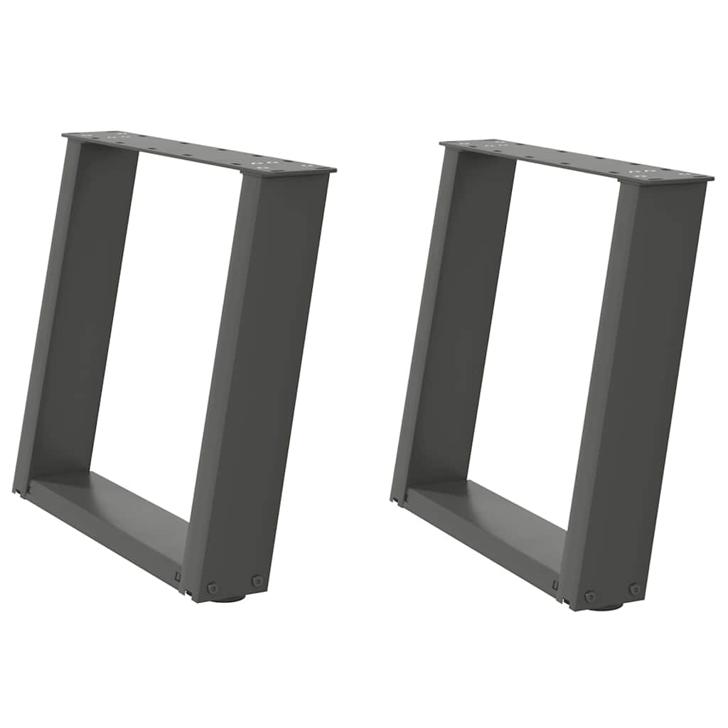 Thumbnail - vidaXL Couchtischbeine U-Form 2 Stk. Anthrazit 50x(42-43) cm Stahl