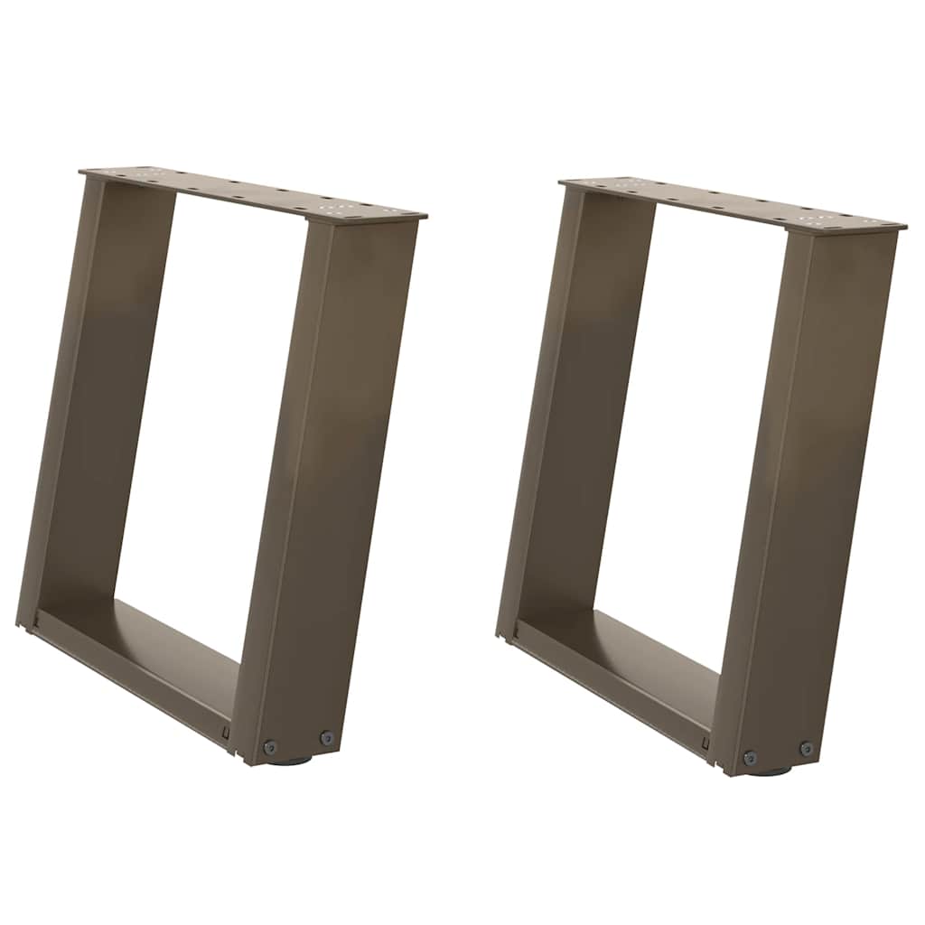 vidaXL Salontafelpoten 2 st U-vormig 50x(42-43) cm staal naturel afbeelding