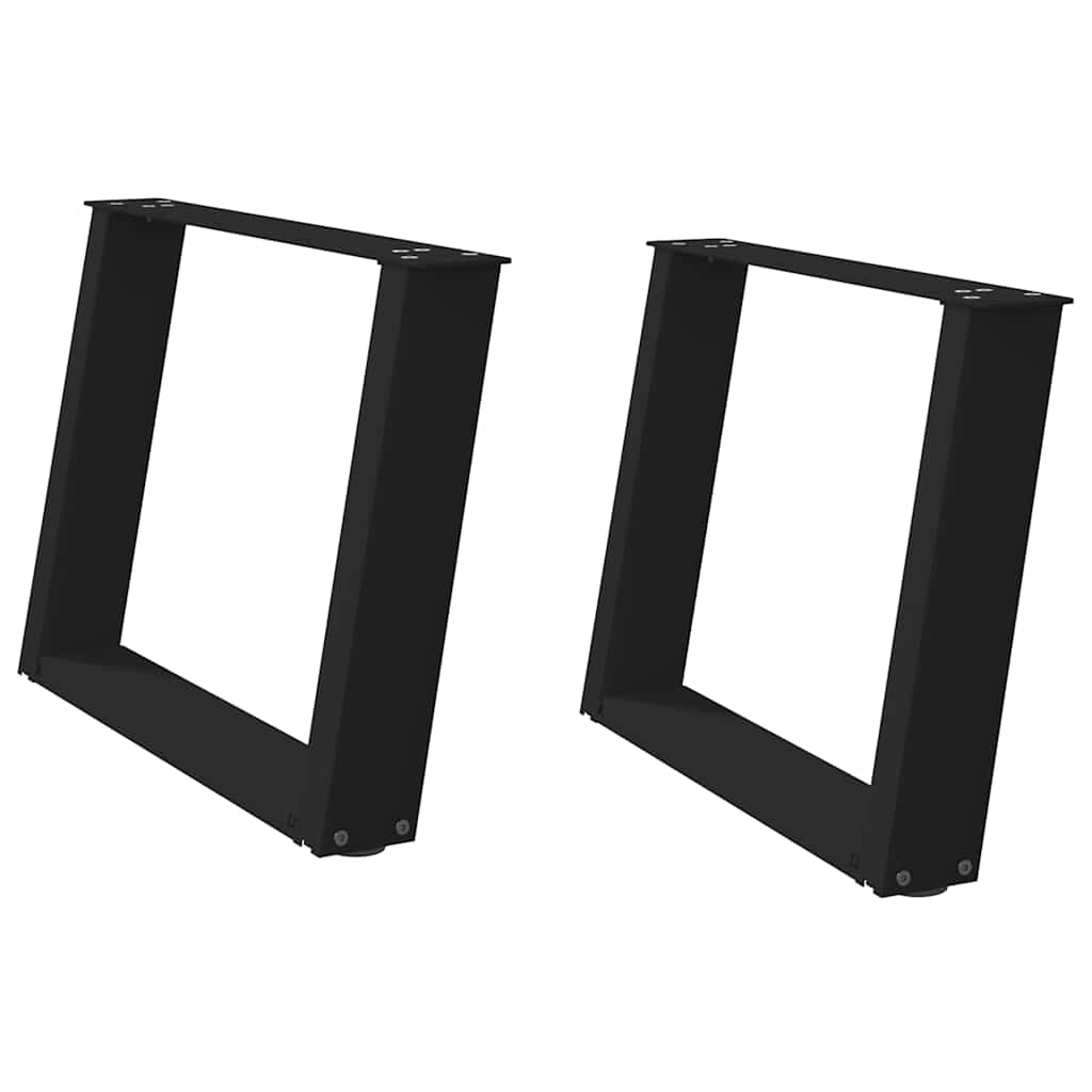 Thumbnail - vidaXL Couchtischbeine U-Form 2 Stk. Schwarz 60x(42-43) cm Stahl