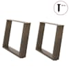 vidaXL kohvilaua jalad U-kujulised 2 tk, naturaalne teras, 60 x (42&ndash;43) cm, teras