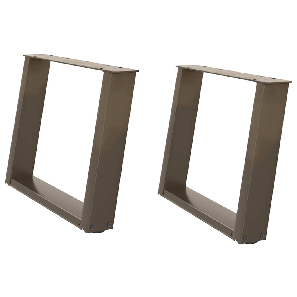 vidaXL Salontafelpoten 2 st U-vormig 60x(42-43) cm staal naturel afbeelding