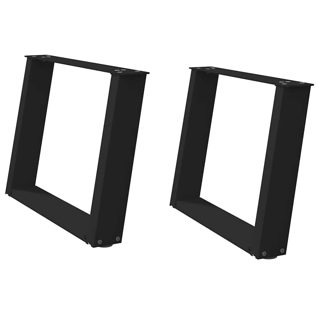 Thumbnail - vidaXL Couchtischbeine U-Form 2 Stk. Schwarz 70x(42-43) cm Stahl