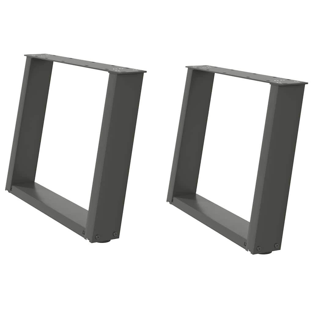 vidaXL Picioare pentru măsuță de cafea în formă de U, 2 buc., antracit, 70x(42-43) cm, oțel