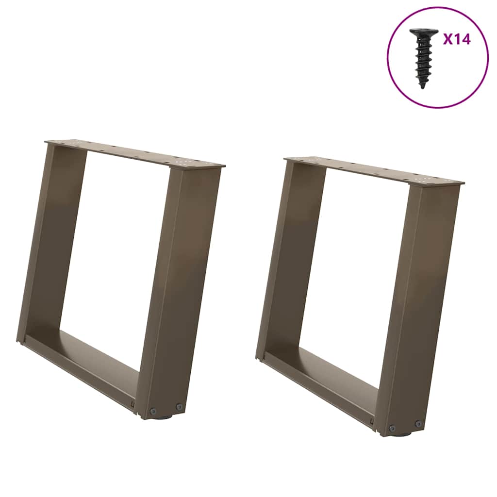 VidaXL Nohy konferenčního stolku ve tvaru U, 2 ks, přírodní ocel, 70 x  cm, ocel