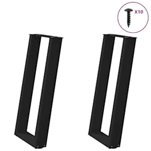 Noge za konzolno mizico v obliki črke U, 2 kosa, črne, 28 x (72-73) cm, jeklo