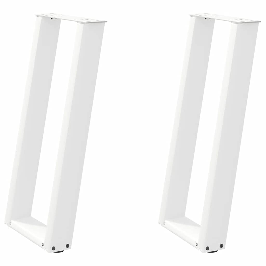 vidaXL Console tafelpoten 2 st U-vormig 28x(72-73) cm staal wit afbeelding