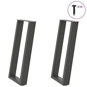 vidaXL konsoollaua jalad U-kujulised 2 tk, antratsiithall, 28 x (72-73) cm, teras
