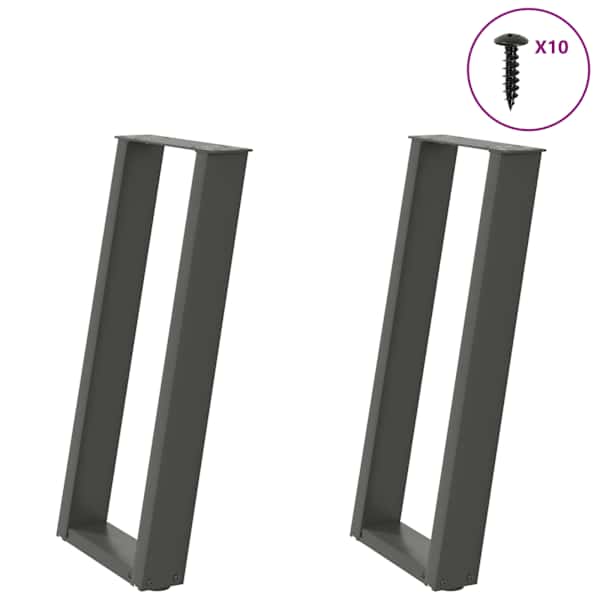 vidaXL konsoollaua jalad U-kujulised 2 tk, antratsiithall, 28 x (72-73) cm, teras