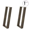 vidaXL konsoollaua jalad U-kujulised, 2 tk, naturaalne teras, 28 x (72&ndash;73) cm, teras
