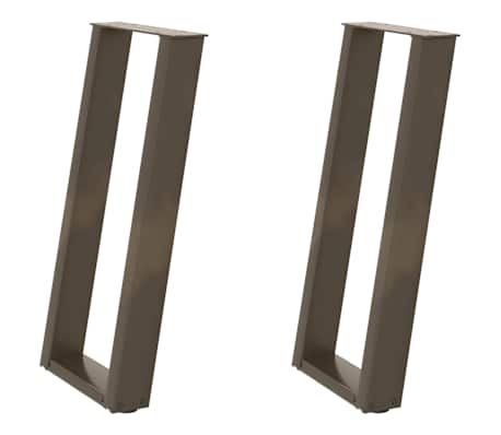 vidaXL Picioare de masă consolă &icirc;n formă de U, 2 buc., oțel natural, 28x(72-73) cm