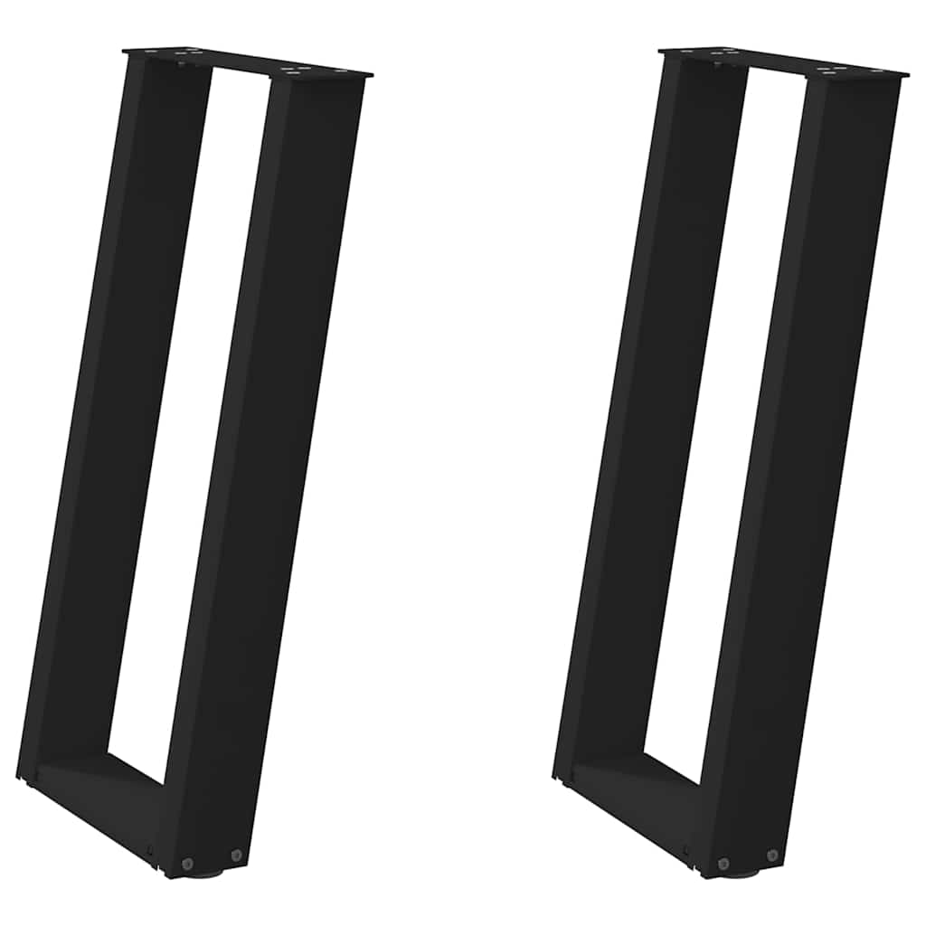vidaXL 2 db fekete, U alakú acél konzolasztal láb 38 x (72-73) cm