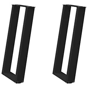 Nohy konzolového stolku ve tvaru U, 2 ks, černé, 38 x (72-73) cm, ocel - obrázek 2